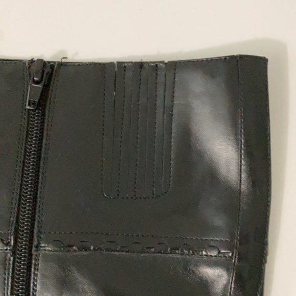 Nine West Black Leather Heeled Knee high Tall Shaft Boots 9 - Picture 7 of 16